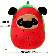 Prince Watermelon Pug Plush Pillow Soft & Squishy Dog Stuffed Animal