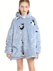 Family Matching Hooded Flannel Robes for Kids & Adults