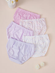 5pcs Girls Ballet Dancer Frill Trim Shortie Brief Cotton Underwear