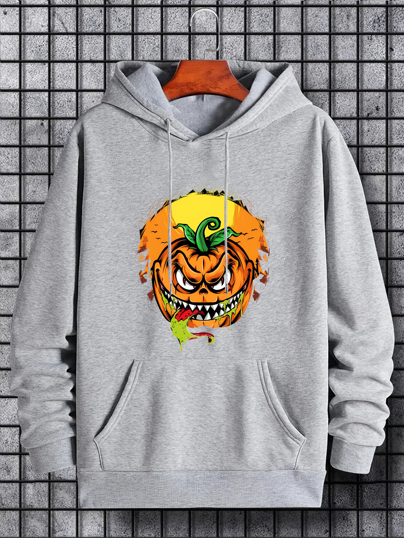 Men's Pumpkin Graphic Hoodie Active Drawstring Hooded Sweatshirt