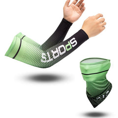 Cooling Arm Sleeves & Face Gaiter Set UV Protective Sunscreen