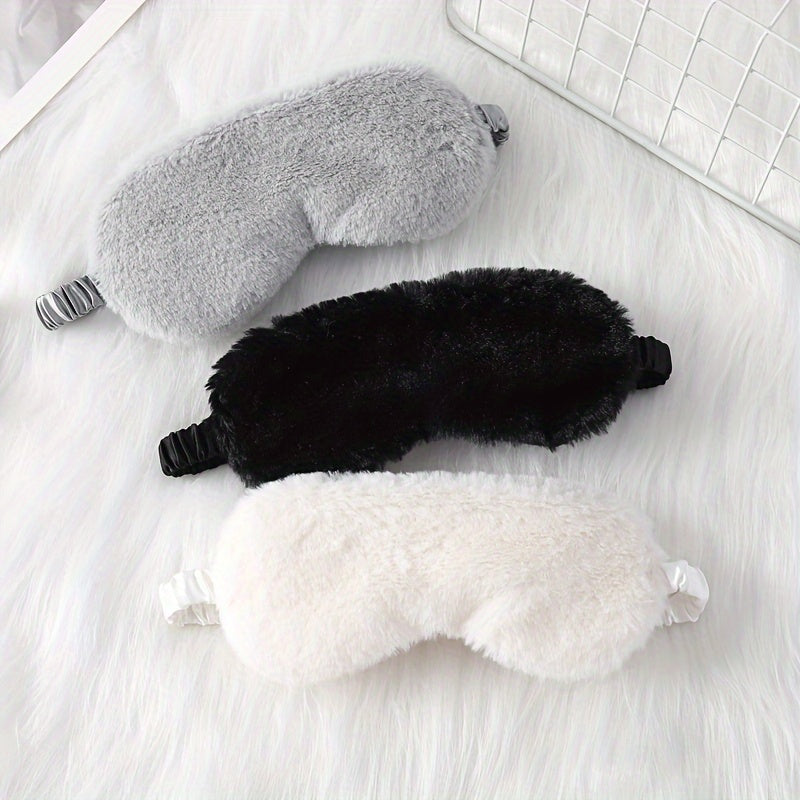 Plush Soft Eye Mask Blackout Comfy Blindfold Travel Rest Night Shift Nap