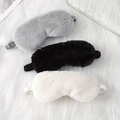 Plush Soft Eye Mask Blackout Comfy Blindfold Travel Rest Night Shift Nap