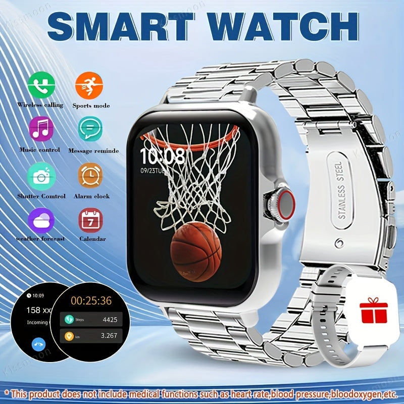 Metal Stainless Steel Smart Watch for Android & iOS