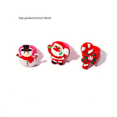 Christmas Ring Toys Children DIY Soft Rubber Rings Santa Deer Snowman Rings