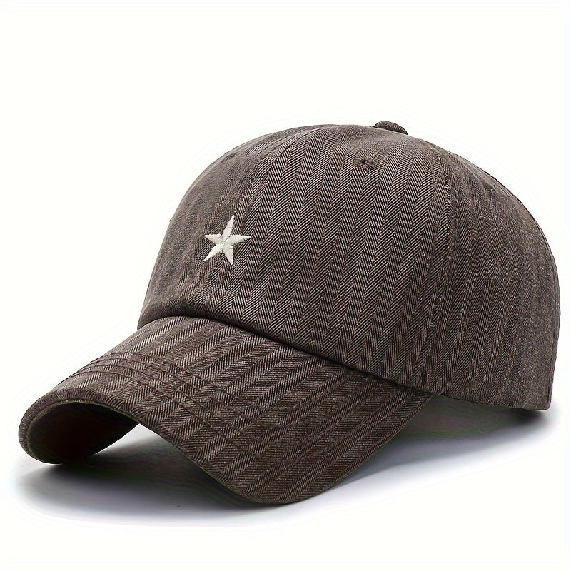 Unisex Breathable Baseball Cap With Star Embroidery