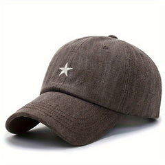 Unisex Breathable Baseball Cap With Star Embroidery