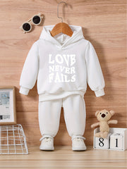 Baby Love Print Hoodie Trousers Set