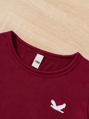 Boys Pigeon Pattern Sweatshirt & Sweatpants Set for Kids