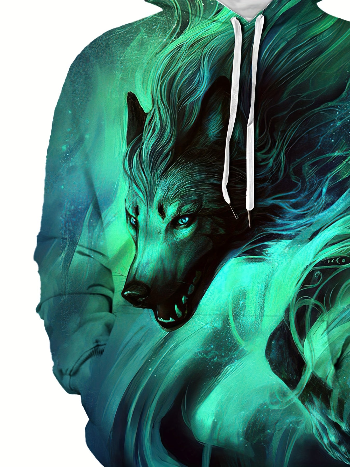 Wolf 3D Print Hoodie Men's Pullover Hooded Sweatshirt