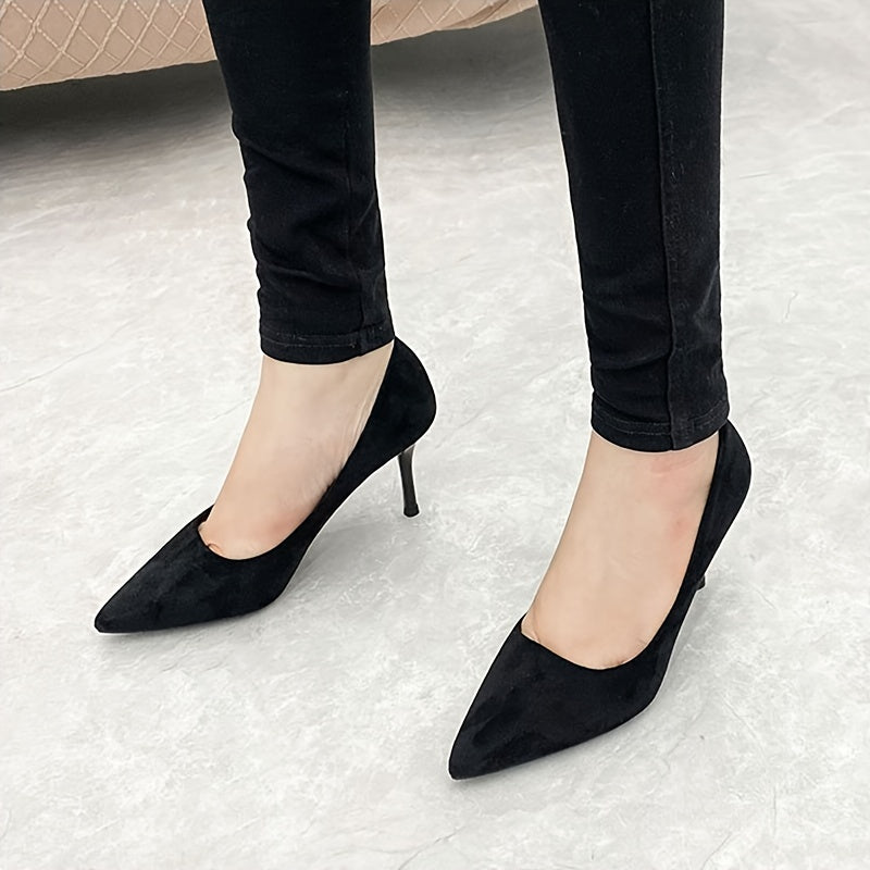 Pointed Toe Satin Stiletto Pumps for Women