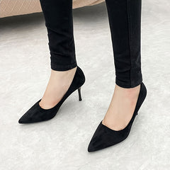 Pointed Toe Satin Stiletto Pumps for Women