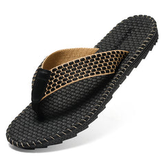 Men's Lightweight Knit Flip Flops for Summer Beach Comfort