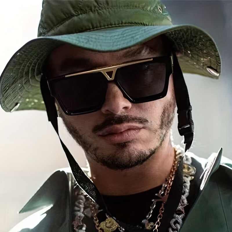 Square Frame Men's Sunglasses Vintage Hip Hop Punk Glasses