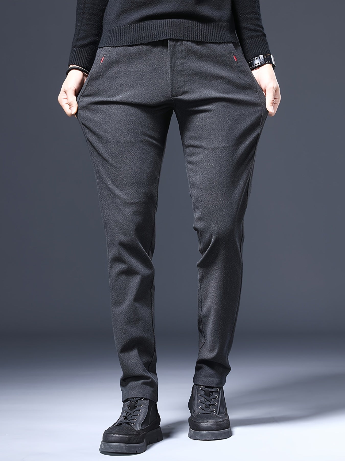 Men's Slim Stretch Business Casual Pants Straight Leg