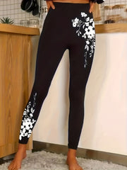 Women's Plus Floral Print High Rise Leggings