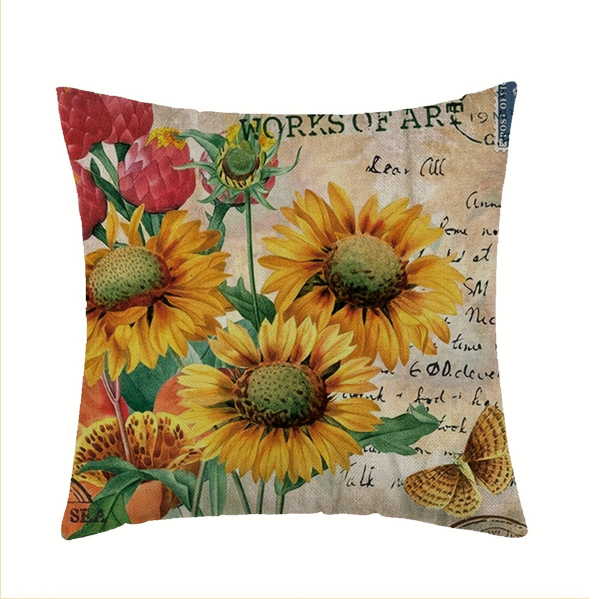 Sunflower Throw Cushion Cover - Home Decor Room Bedroom Living Room
