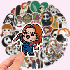 50 Vinyl Cartoon Horror Movie Characters Stickers for Laptops Water Bottles