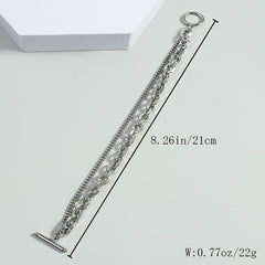 Men's Hip Hop Double Layer Chain Bracelet