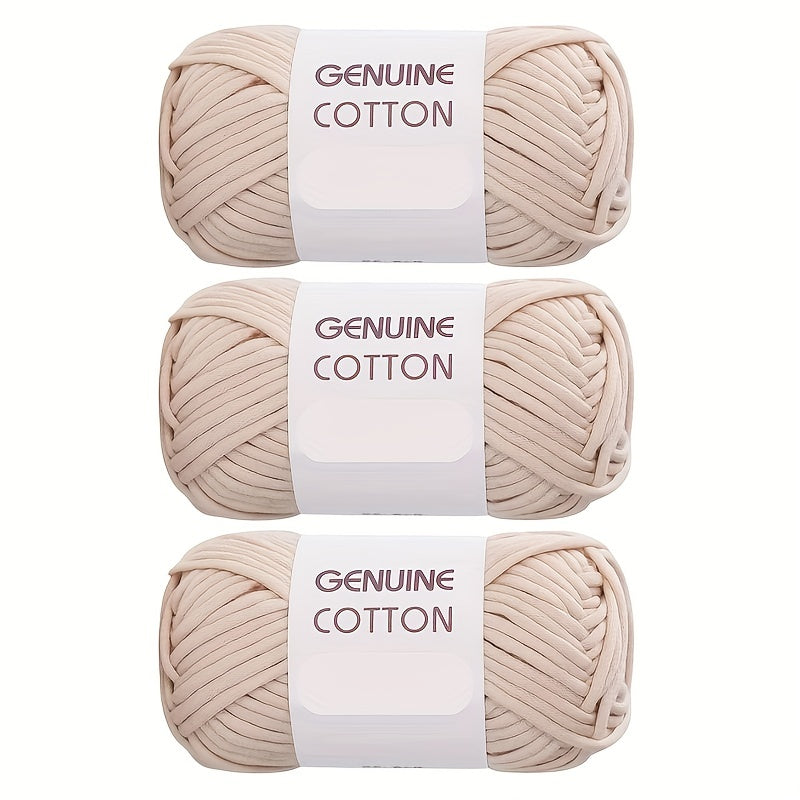 3 Skeins Cotton Nylon Blended Yarn for Knitting Weaving Crocheting