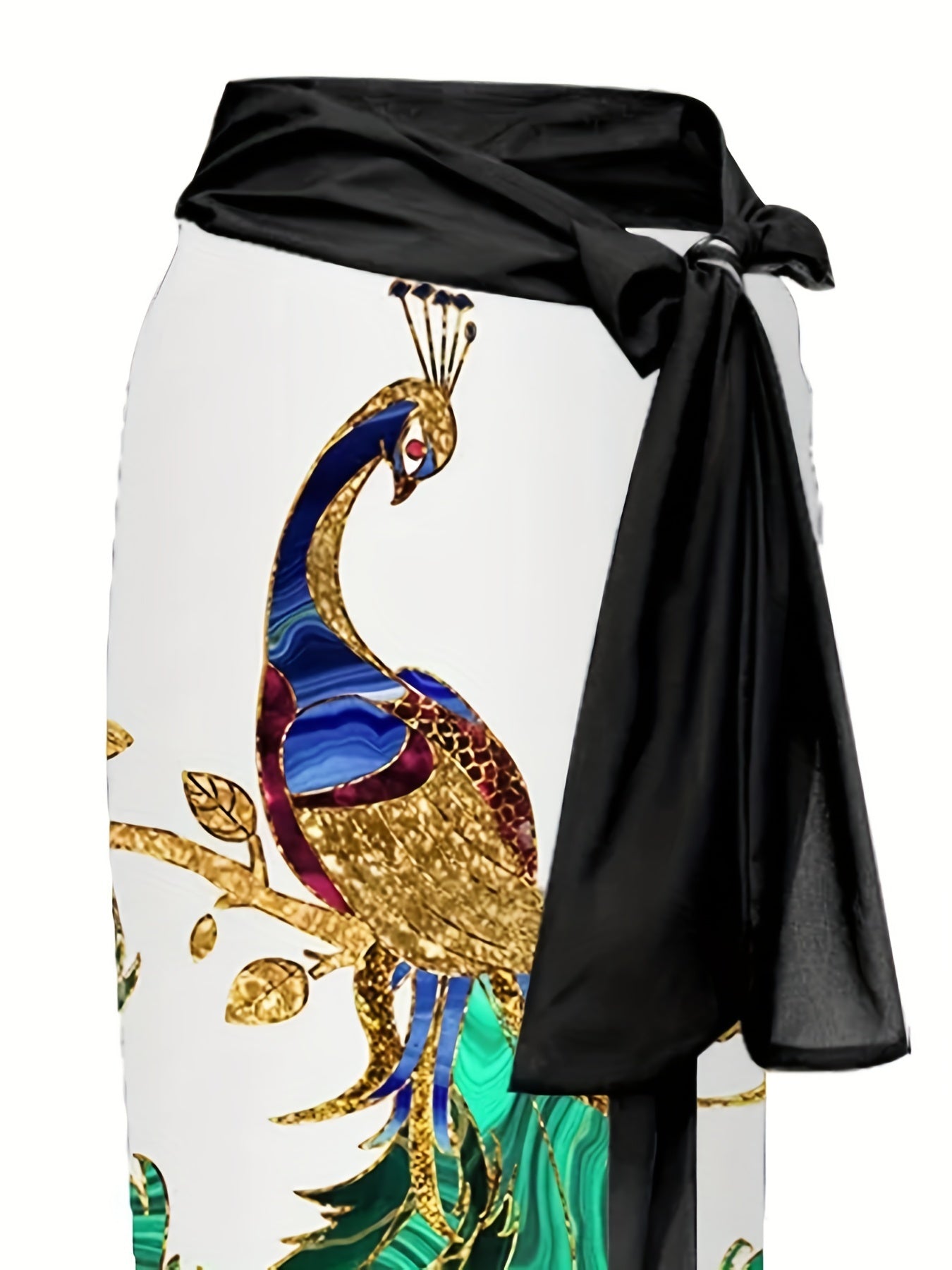 Peacock Print Swimsuit & Cover Up Set