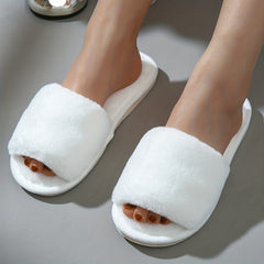 Plush Furry Fur Slippers Cozy Slip-On Lightweight Comfortable Slippers