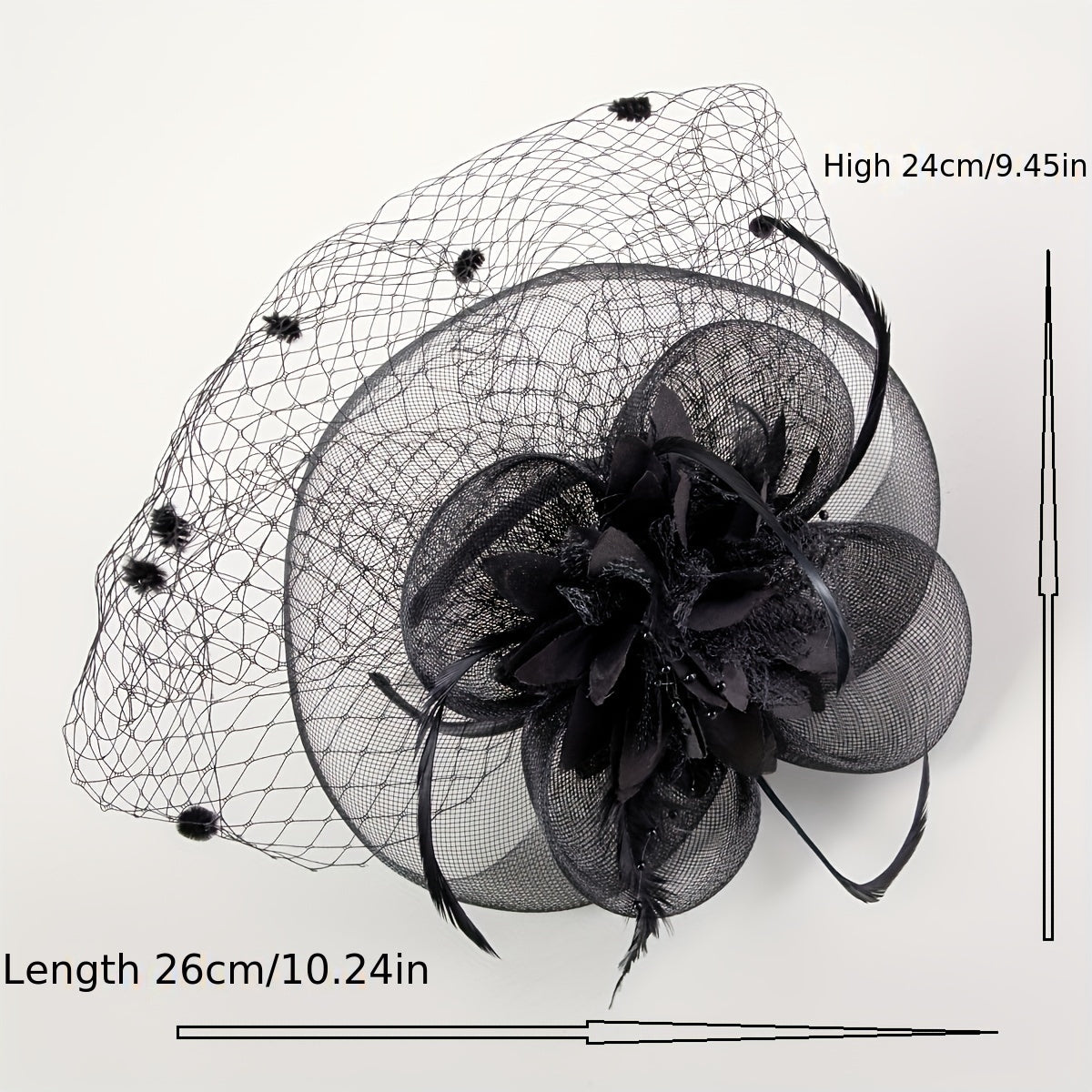 Women Flower Feather Fascinator Tea Party Hat Hand Work Headband