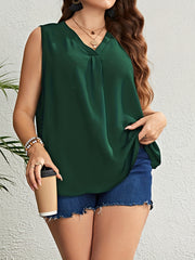 Casual Tank Top Women's Plus Basic V Neck Workwear Tank Top