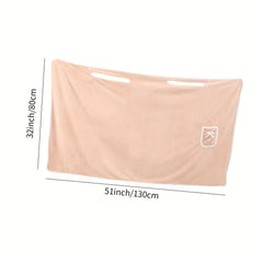 Thickened Coral Fleece Bathrobe with Pocket - Soft & Absorbent Towel Wrap