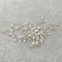 Crystal Faux Pearl Beads Hair Comb Head Jewelry Hair Accessories