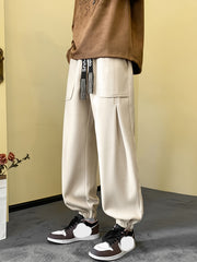 Men's Fleece Cargo Jogger Pants Outdoor Fall Winter