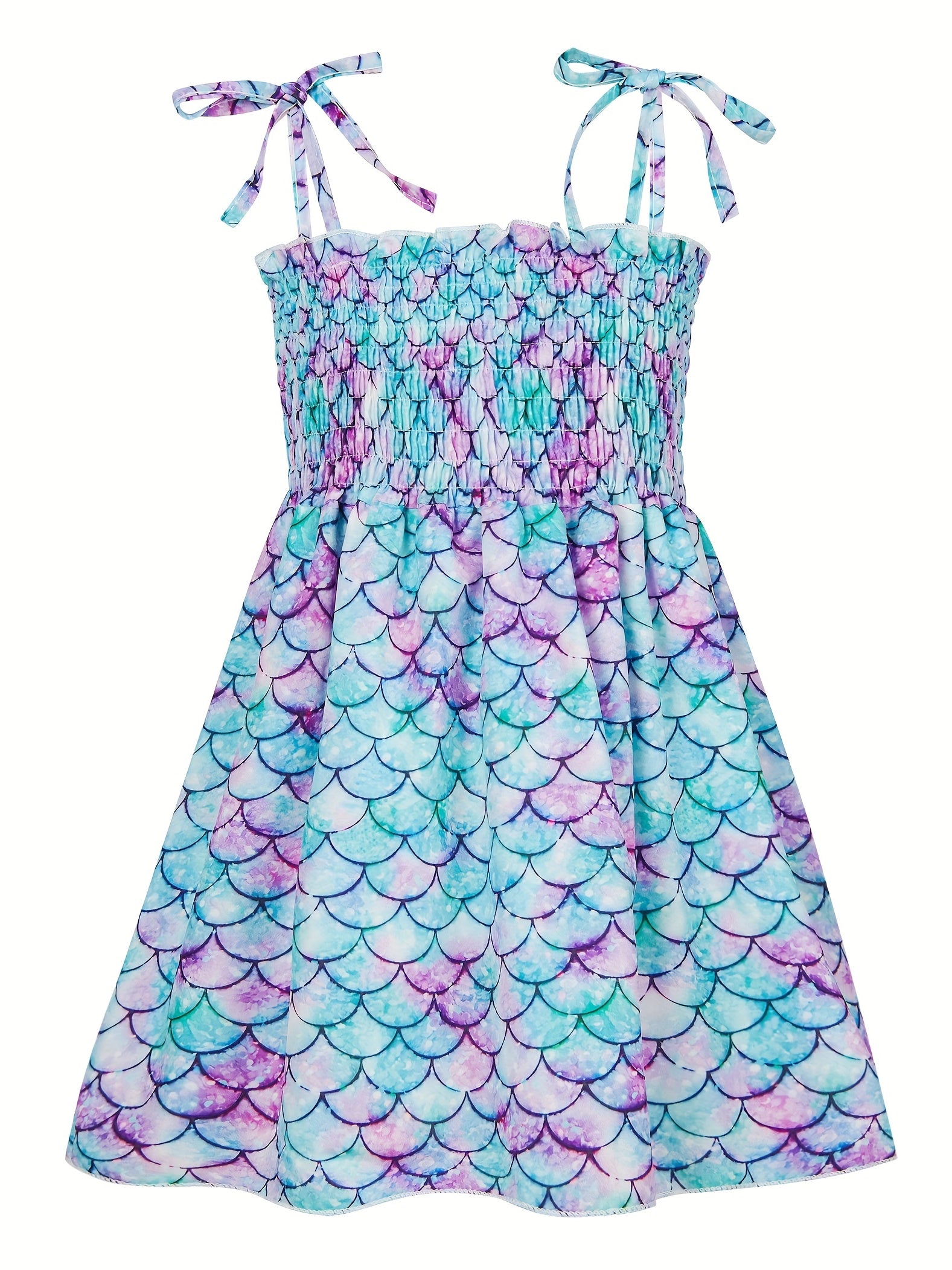 Girls Fish Scales Print Cami Dress