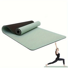 TPE Soft Yoga Mat Solid Pilates Fitness Mat With Carrying Strap