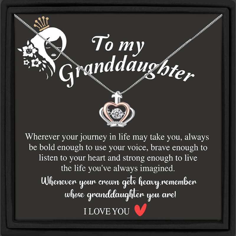 CZ Crown Pendant Necklace Girls - Gift for Granddaughter