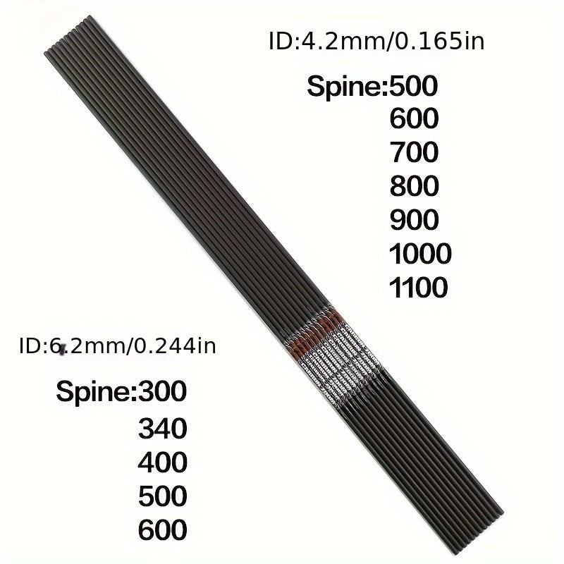 12pcs Archery Shafts Spine300-1100 ID4.2mm Accessories