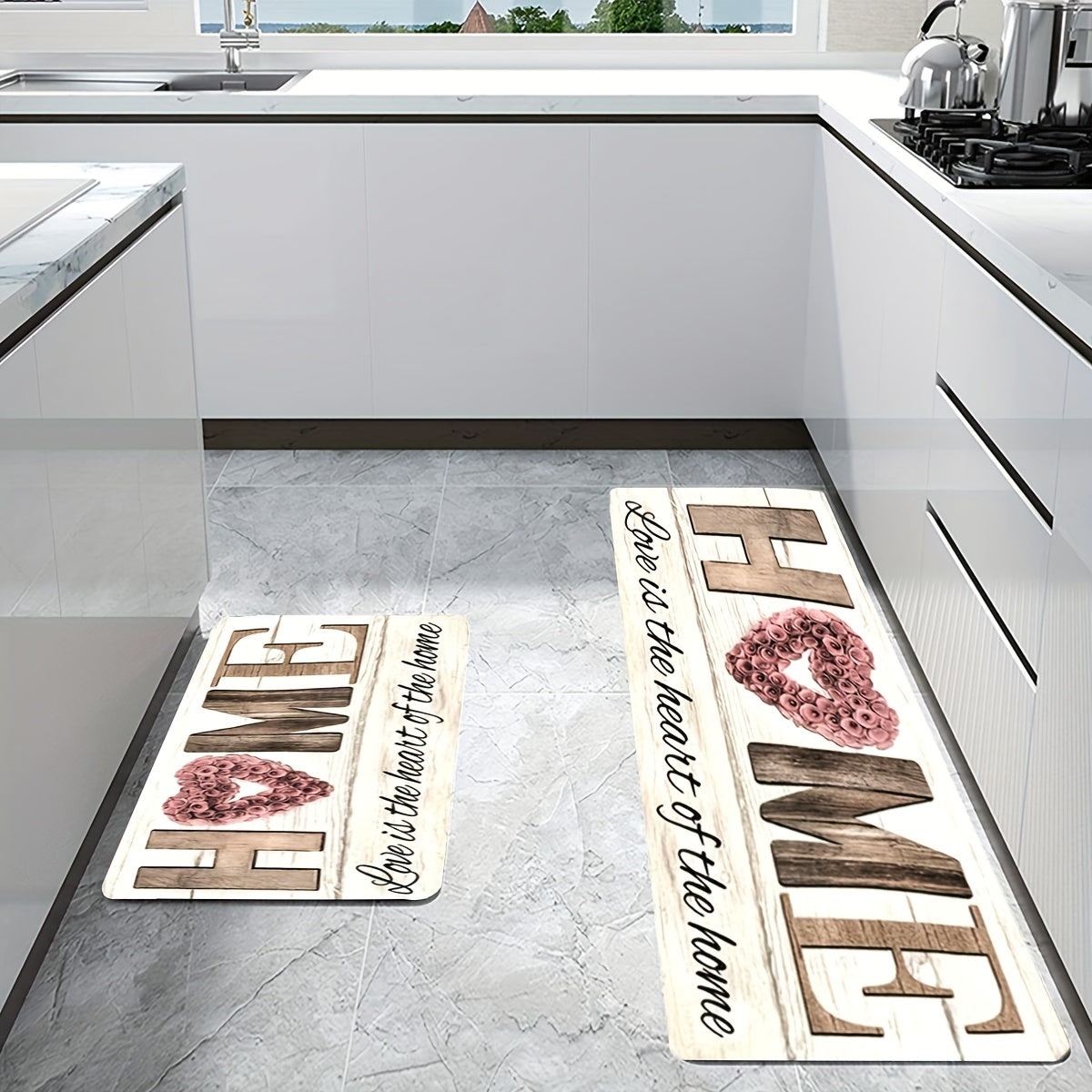 Vintage Non Slip Kitchen Rug Stain Resistant Waterproof Mat