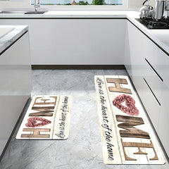 Vintage Non Slip Kitchen Rug Stain Resistant Waterproof Mat