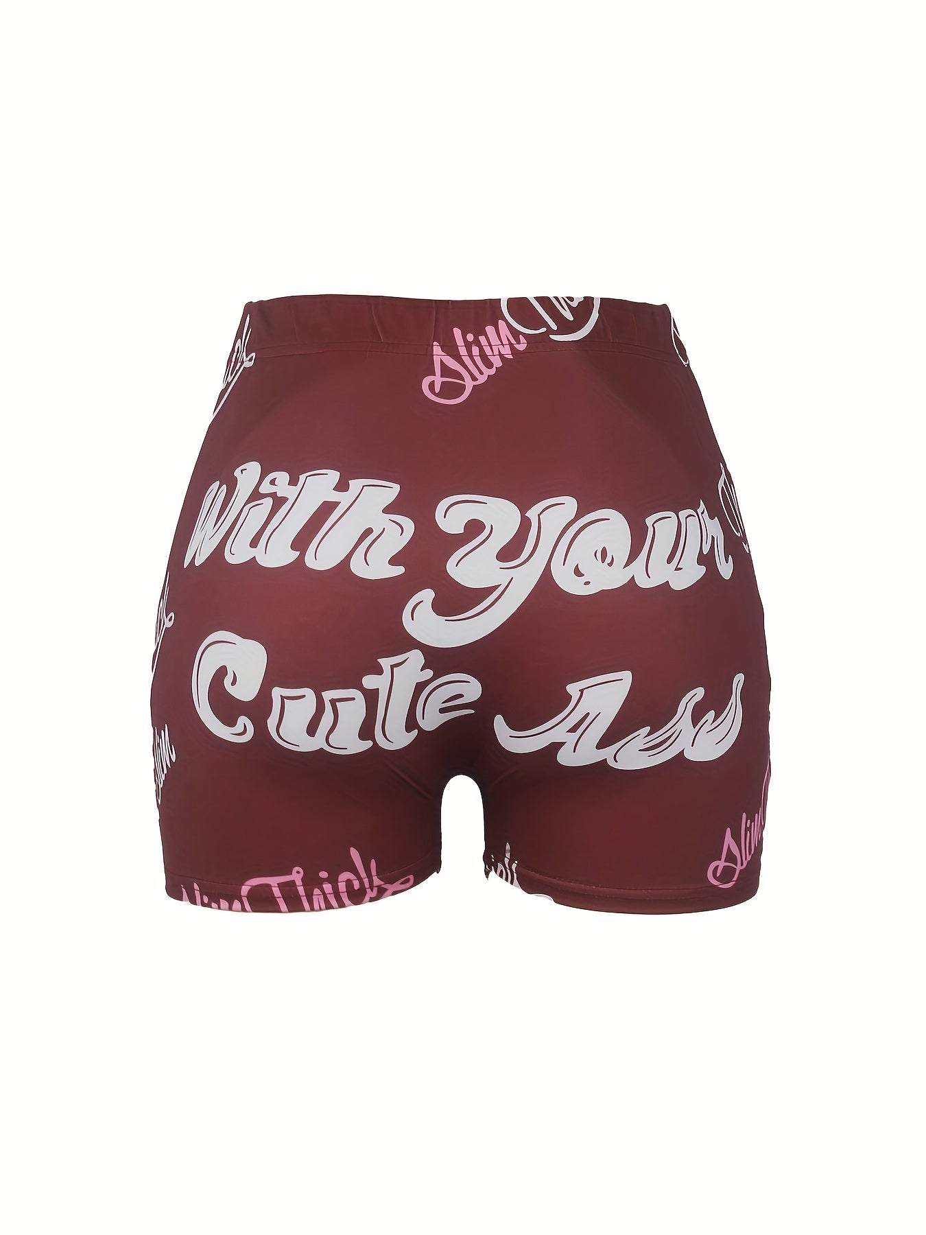 Ass Print Skinny Shorts Yoga Casual Summer Shorts