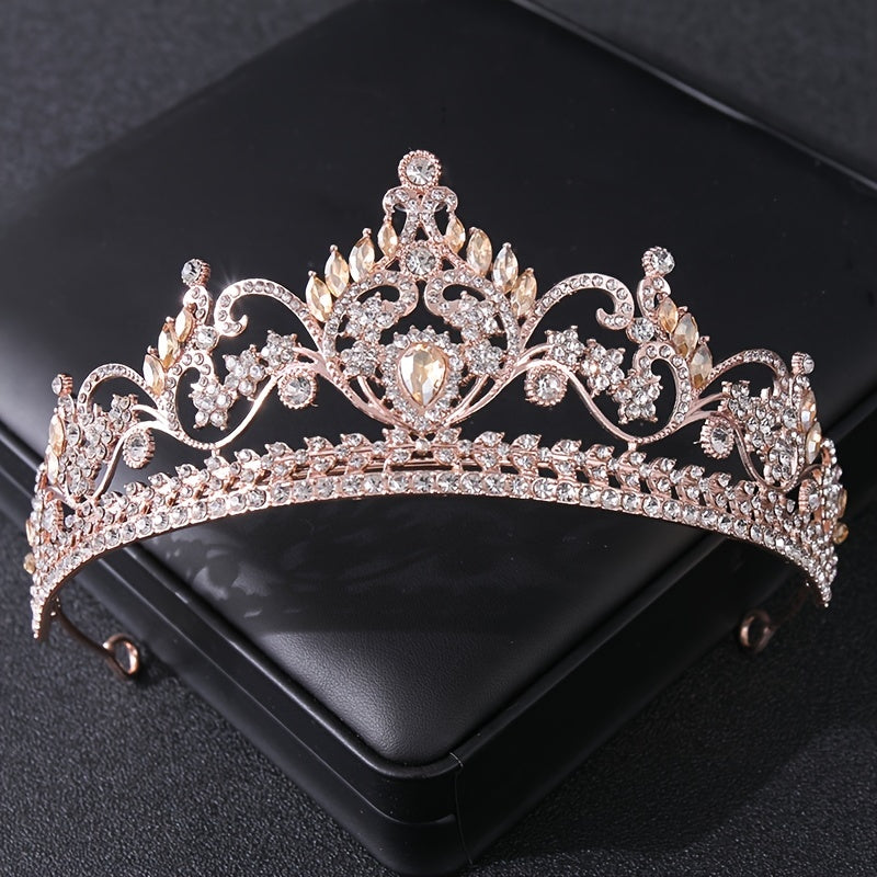 Golden Floral Wedding Bridal Crown Tiara