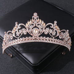 Golden Floral Wedding Bridal Crown Tiara