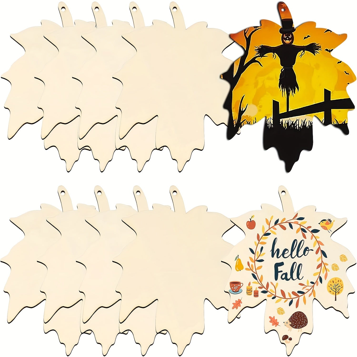 10pcs Maple Leaf Halloween Crafts Fall DIY Decorations