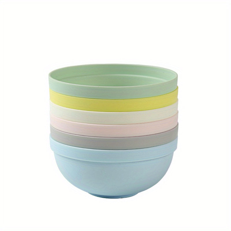 6pcs Plastic Meal Bowl Set for Home and Outdoor Camping Picnic