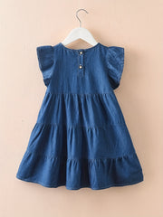 Girls Ruffled Summer Dress Sleeveless Kids Clothes