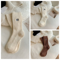 3 Pairs Cartoon Pattern Warm Socks Women's Stockings