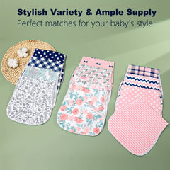 2 Pack Cotton Baby Burp Cloths Soft For Baby Girls