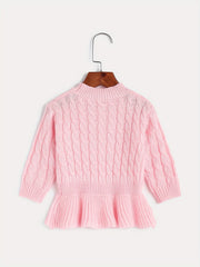 Toddler Girls Ruffle Skirt Pullover Knit Top