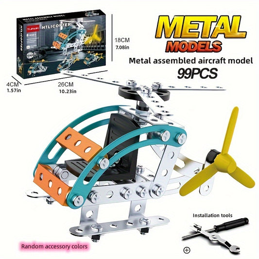 Metal Helicopter Model Toy Kit