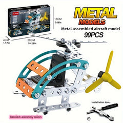 Metal Helicopter Model Toy Kit