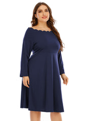 Off Shoulder Midi Dress Women's Plus Stretchy Dress