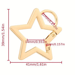 Zinc Alloy Plated Spring Buckle Carabiner Star Snap Hook
